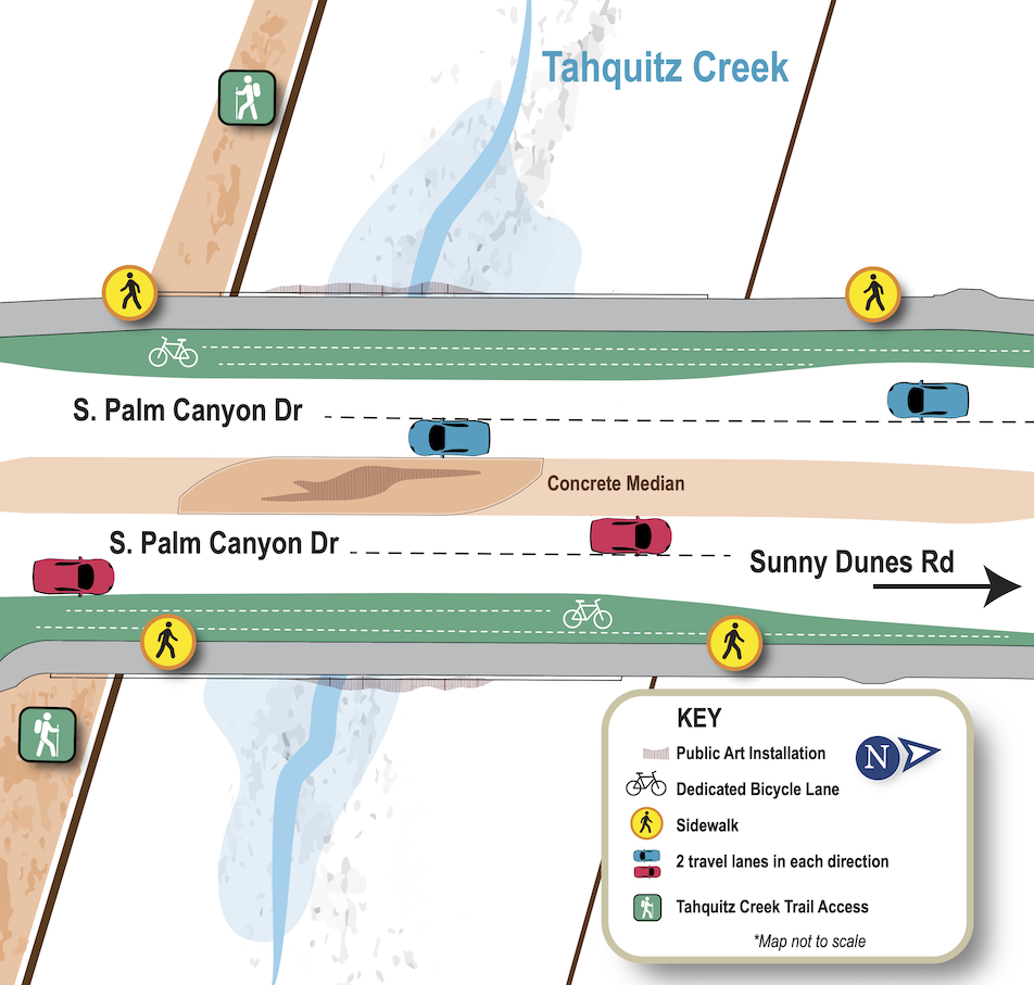 AFTER - Project rendering of completed South Palm Canyon Bridge.